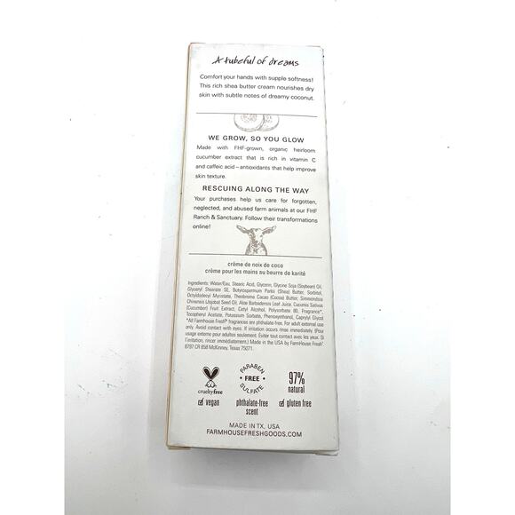 NWT Farm House Fresh Coconut Shea Butter For Hands And Cuticles 2‎ Fl Oz - Picture 2 of 3